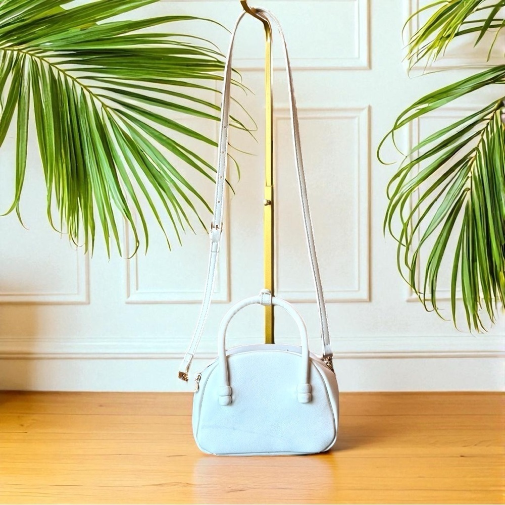 Anthropologie White Mini Top Handle Crossbody Bag – Gold Hardware - Picture 3 of 16